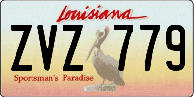 LA license plate ZVZ779