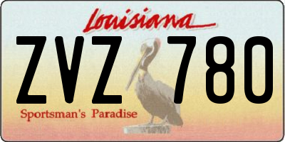 LA license plate ZVZ780