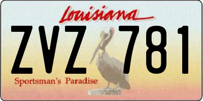 LA license plate ZVZ781