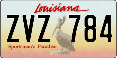 LA license plate ZVZ784