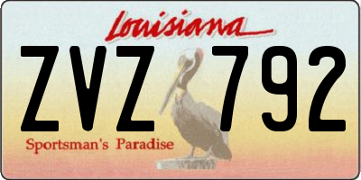 LA license plate ZVZ792