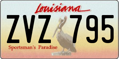 LA license plate ZVZ795