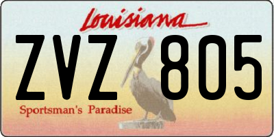 LA license plate ZVZ805