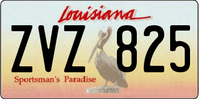 LA license plate ZVZ825