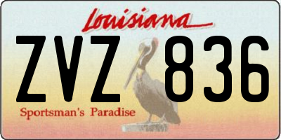 LA license plate ZVZ836