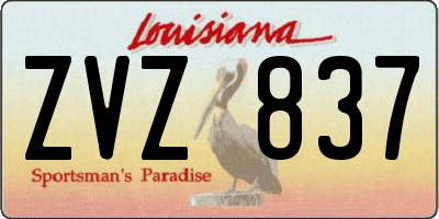 LA license plate ZVZ837