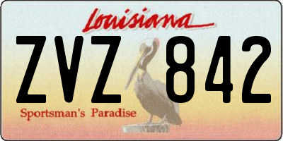 LA license plate ZVZ842