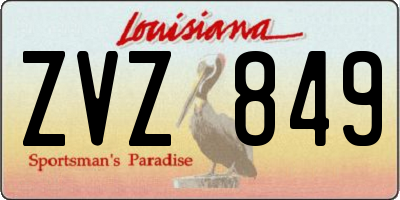 LA license plate ZVZ849