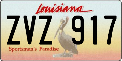 LA license plate ZVZ917