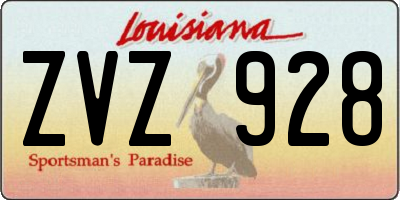 LA license plate ZVZ928