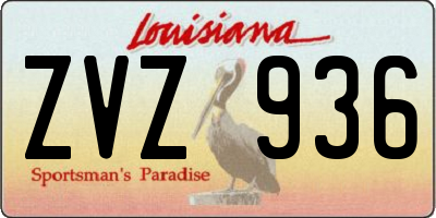 LA license plate ZVZ936