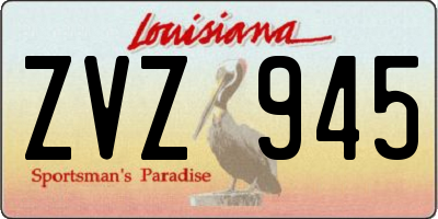 LA license plate ZVZ945