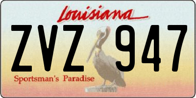 LA license plate ZVZ947