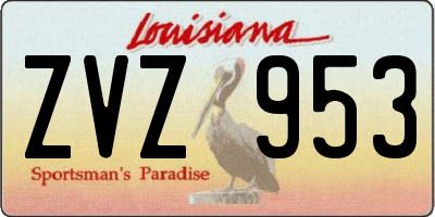 LA license plate ZVZ953