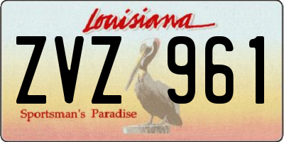 LA license plate ZVZ961