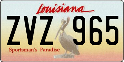 LA license plate ZVZ965