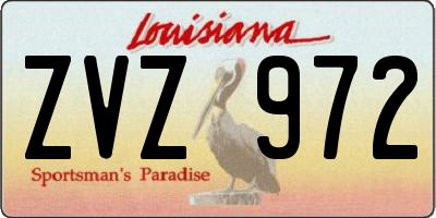 LA license plate ZVZ972