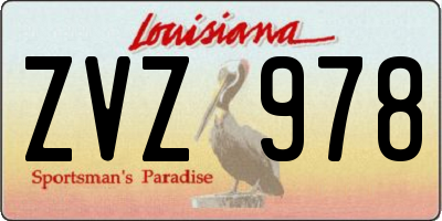 LA license plate ZVZ978