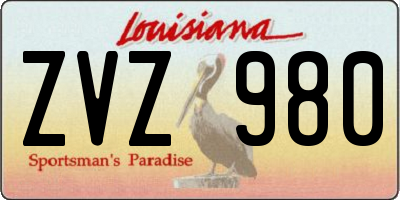 LA license plate ZVZ980