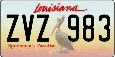 LA license plate ZVZ983