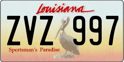 LA license plate ZVZ997