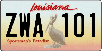 LA license plate ZWA101
