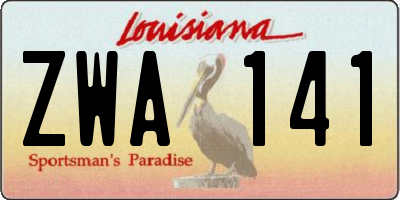 LA license plate ZWA141