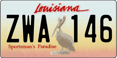 LA license plate ZWA146