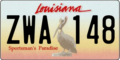 LA license plate ZWA148