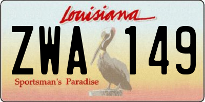 LA license plate ZWA149