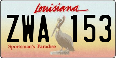 LA license plate ZWA153