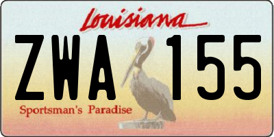LA license plate ZWA155