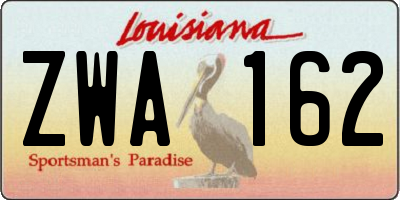 LA license plate ZWA162