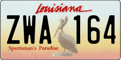 LA license plate ZWA164