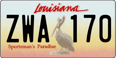 LA license plate ZWA170