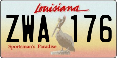 LA license plate ZWA176