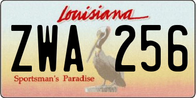 LA license plate ZWA256