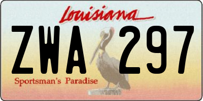 LA license plate ZWA297