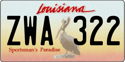 LA license plate ZWA322
