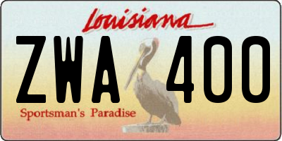 LA license plate ZWA400
