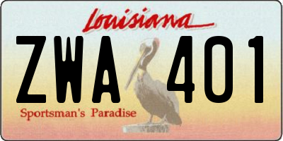 LA license plate ZWA401