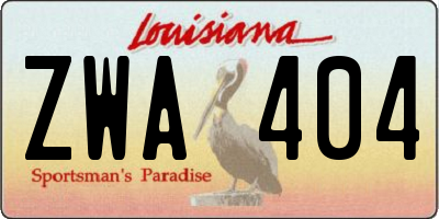 LA license plate ZWA404