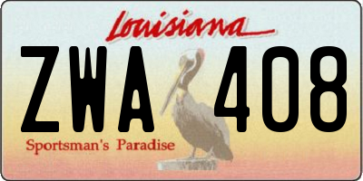 LA license plate ZWA408