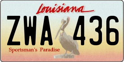 LA license plate ZWA436