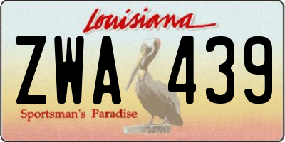 LA license plate ZWA439