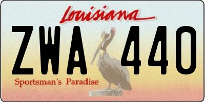 LA license plate ZWA440