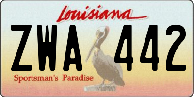 LA license plate ZWA442