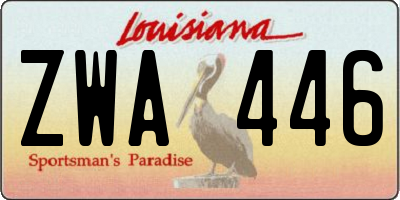 LA license plate ZWA446
