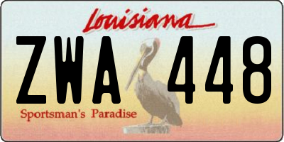 LA license plate ZWA448