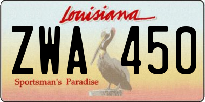 LA license plate ZWA450